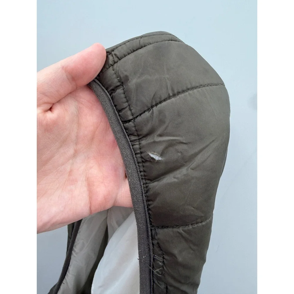 K-Way Puffer‎ Jacket Youth 10Y Olive Green Jacques Thermo Light Hooded Quilted